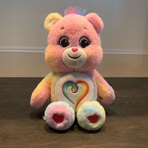 Care Bears Togetherness Bear multicolor pastel plush 12” stuffed animal